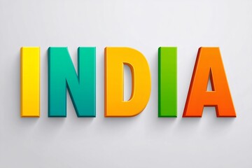 Obraz premium India word with 3d colorful typography