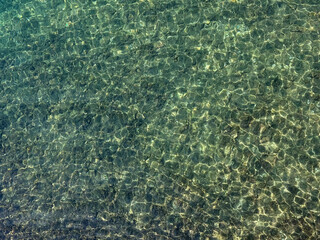 Green sea clear water background.