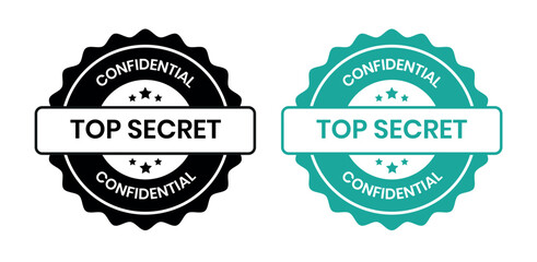 Confidential label set. Confidential stamp badge, top secret label, confidential seal, security sign, private information sticker, confidential logo, secret mark, classified confidential stamp design.