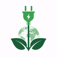 Obraz premium Powering a greener future with clean energy solutions connecting the world sustainably