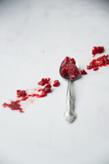 Raspberries and spoon © Ewa