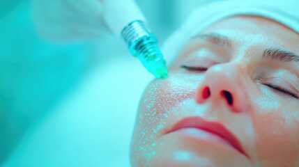 Skincare treatment session focuses on facial rejuvenation and hydration