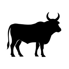 vector silhouette of a bull