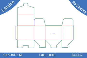 Rectangular Box Die Cut Template Unfolded packaging