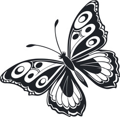 Elegant Minimalist Butterfly with Symmetrical Wings and White Detailing  Clean, Modern Illustration