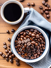 Coffee beans in a cup