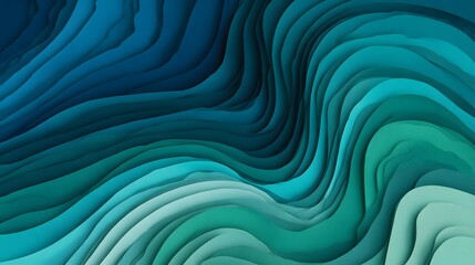 Obraz premium Abstract wavy patterns in shades of blue and teal, creating a sense of depth and movement.