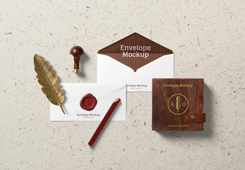 View From Above Envelope Mockup