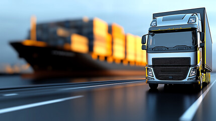 Truck at harbor terminal