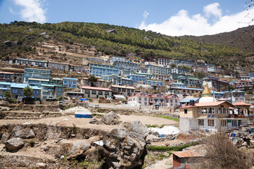 Namche Bazar town view along EBC trek, Nepal