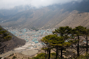 Khumjung town view along EBC trek, Nepal