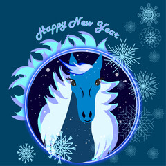 new year background with horse
