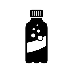 Bottle with cap icon. Black silhouette. Front and side view. Vector simple flat graphic illustration. Isolated object on a white background.