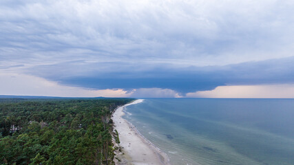Storm clouds over the Baltic Sea in Lubiatowo. 