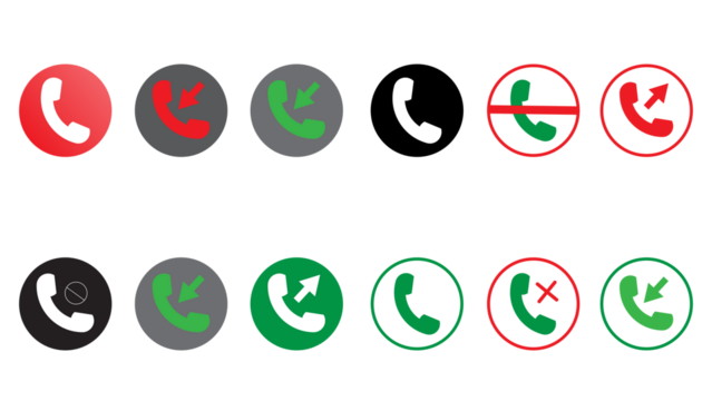 Vector Phone Icon Group on transparent background
