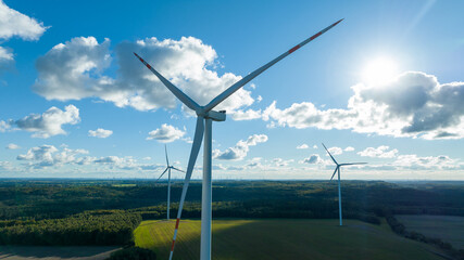 wind turbine in the wind