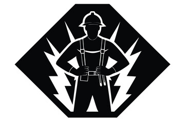 electrician vector con silhouette
