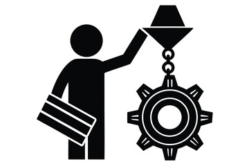 easy process silhouette vector icon silhouette