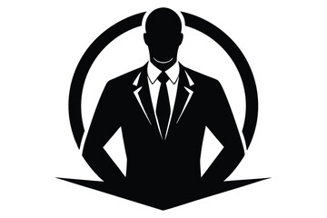 confident manager vector icon silhouette