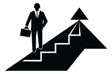 career success path vector icon silhouette