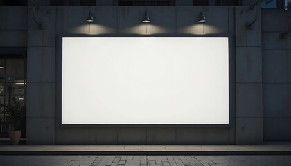 Fototapeta premium Blank billboard with spotlights at night.