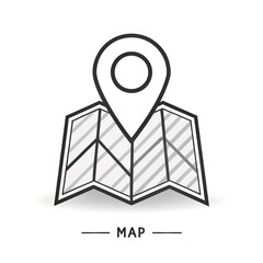 Map location pin icon vector illustration for gps navigation travel destination and tourism concept
