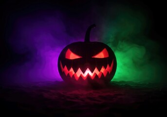 Naklejka premium Dark and atmospheric neon halloween vibe