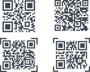 Fototapeta premium Vector art of collection of qr codes for various purposes, offering quick access to information