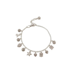 Fototapeta premium silver necklace isolated on white background