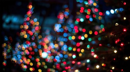 Naklejka premium Abstract blurred Christmas concert lights background festive mood.