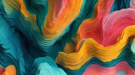 Vibrant, abstract backdrop with a three-dimensional rendered design. Eye-catching and colorful with a 3D illustrative effect. A visually striking background.
 