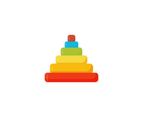 Stacking rings, pyramid toy icon. Vector illustration