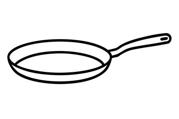 Frypan outline, Frying pan black line art symbol 
