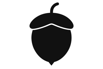 acorn silhouette vector, acorn black symbol
