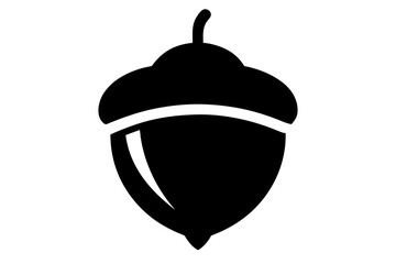 acorn silhouette vector, acorn black symbol

