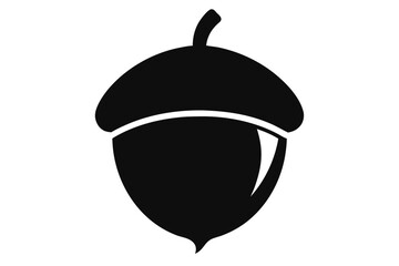 acorn silhouette vector, acorn black symbol
