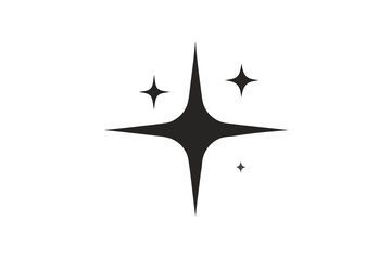 Sparkle star icon silhouette vector, star icon  black symbol
