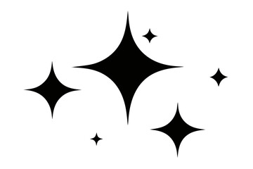 Sparkle star icon silhouette vector, star icon  black symbol

