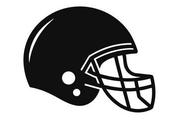 American Football Helmet Silhouette  vector, Football Helmet black symbol
