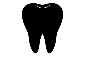 Tooth silhouette vector, Tooth  black symbol

