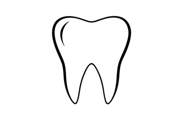 Tooth outline, tooth black line art symbol 

