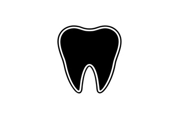 Tooth silhouette vector, Tooth  black symbol

