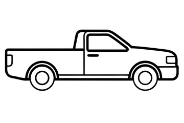 Pickup outline, pickup black line art symbol 
