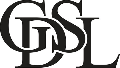 GDSL abstract letters logo monogram