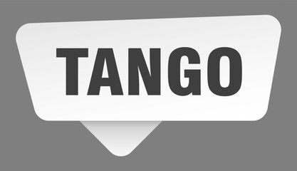 tango sign. tango white sticker isolated on gray background