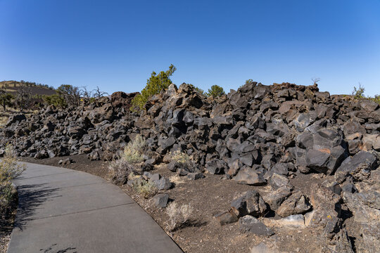 Basalt (Quaternary). Devils Orchard Nature Trail. Craters of the Moon National Monument & Preserve. Volcanic Field. Idaho's eastern Snake River Plain.	