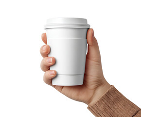 Hand holding a blank white coffee cup (2)