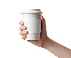 Hand holding a white disposable coffee cup (6)