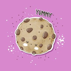 Cartoon cookies. Colorful illustration, flat style. design for cards, print, poster
