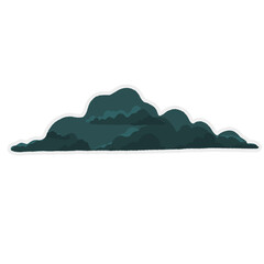 blue clouds sticker on transparent background 